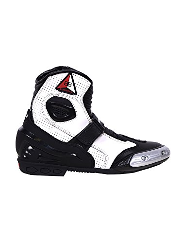 Bohmberg Botas de moto para hombre AUDAX, botas moteras, botas deportivas para moto fabricadas en piel, hidrófugas con protectores reforzados protectores - 46