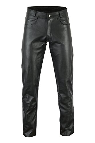 Bikers Gear Australia Vaqueros de cuero suave para hombre con ajuste cómodo negro,40