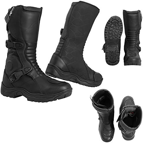 a-pro SRL Botas homologados CE Moto Impermeables Transpirables Touring Deporte Negro 41 EU Negro