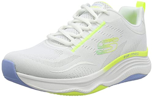 Skechers D'Lux Fitness, Zapatillas Mujer, White/Multicolor, 39 EU