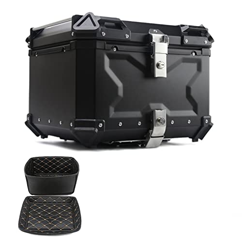 WNANCH Baúl De Moto para Dos Cascos 100L 80L 65L Baúles para Moto, Universal Cofre Moto, Topcase Maletero De Moto con Dos Llaves Accesorios (Size : C-45L)