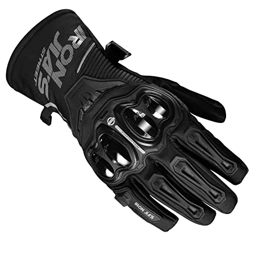 IRON JIA'S Guantes de Motos Invierno cálido Impermeable Cubierta Guantes de protección a Prueba de Viento Guantes Luvas Puede Pantalla táctil M-XXL (Negro, Large)