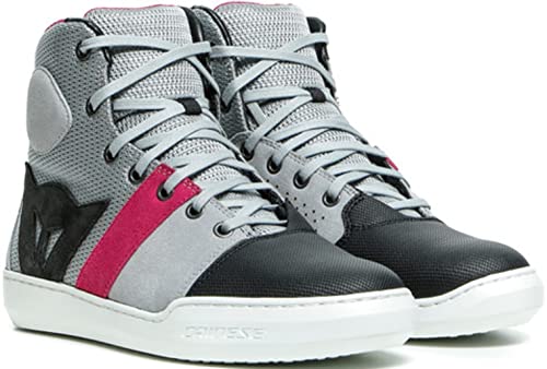 Dainese York Air Lady Shoes, Zapatillas Moto, Mujer, Gris Claro/Coral, 40