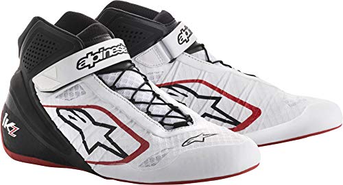 Alpinestars Tech 1-KZ Karting - Zapatillas de karting (talla 12), color blanco y negro