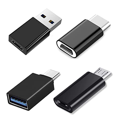 iJiGui Adaptadores USB C (2 Pack), Adaptador USB C a USB 3.0 OTG, Convertidor Cable Cargador Tipo A, Adattatore USB C a Micro USB Compatible con MacBook Pro, Samsung, Huawei