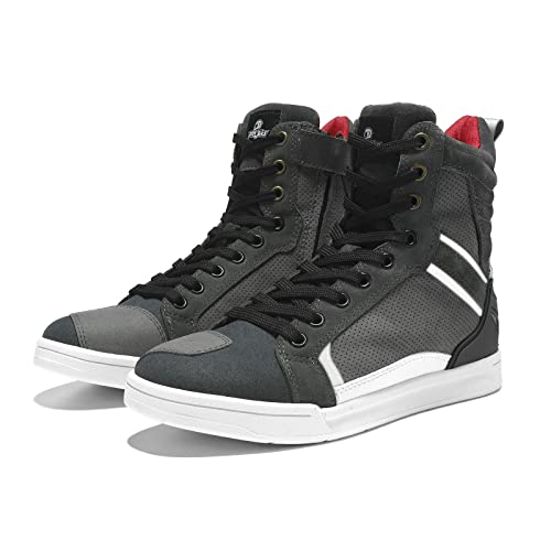 Botas Moto de Cuero Hombre Zapatos Moto Protectoras de Motocross Road Street Motocicleta Casual Zapatillas Transpirables Suela Antideslizante