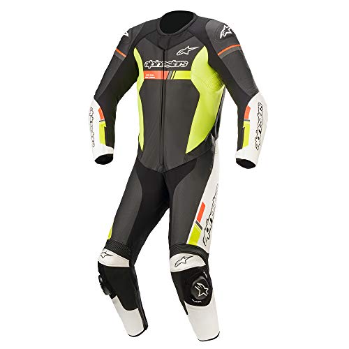 Alpinestars GP Force Chaser - Combinación de piel para motocicleta (negro/blanco/rojo/amarillo, 48)