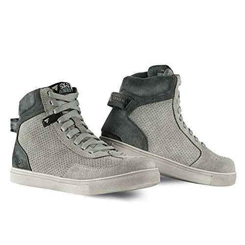 SHIMA SX-2 EVO LADY Botas Moto Mujere - Zapatillas Moto de Cuero, Transpirables, Reforzados con Soporte el Tobillo, Suela Antideslizante, Almohadilla el Engranaje, Gris, 38 EU