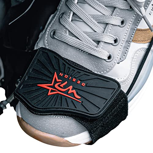su-xuri Protector de calzado de control de velocidad de moto Cubre zapatos de moto ajustable Protectores de mando de velocidad de goma - Plaqueta de cambio de velocidad universal, A: Negro Y Amarillo