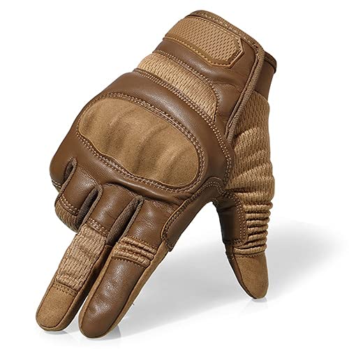 ZLKZZQ Guantes de Dedo Completo para Motocicleta de Cuero PU con Pantalla táctil, Equipo de protección para Carreras, Pit Bike, Moto, Motocross, Enduro -A72-M