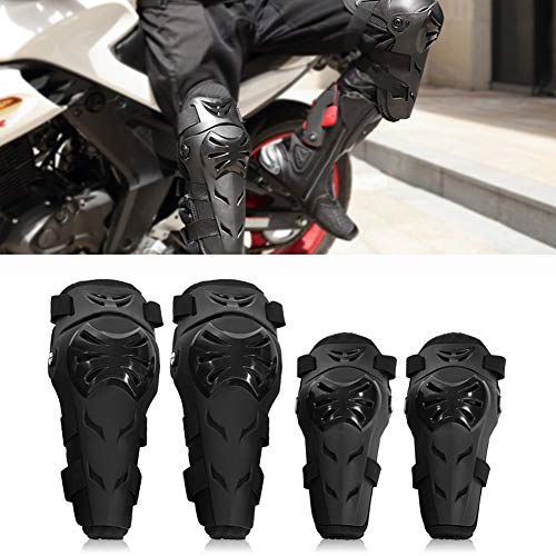 JFG RACING Rodilleras Moto Coderas Para Hombre - 4 Piezas Motocross Rodilleras de protección Coderas Motocicleta Equipo de protecciones para moto, Enduro, Carreras, Ciclismo (Negro)