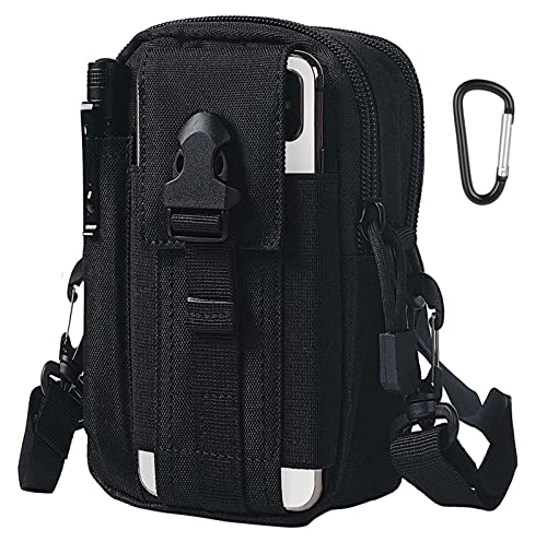 flintronic Bolsa Cintura Táctica con Correa para el Hombro, Bolso Cinturón Táctica Militar Compacta para Herramientas Pequeñas de Multiusos Teléfono Móvil al Aire Libre Deportes Senderismo y Camping