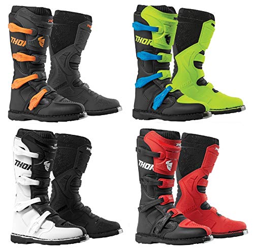 Motorbike Thor XP Blitz Adult MX Boots New 2020 Motocross Quad Off Road ATV MTB BMX Dirt Bike Enduro Men Racing Sports Boots (Fluo Acid Black,UK 7 / EU 43)