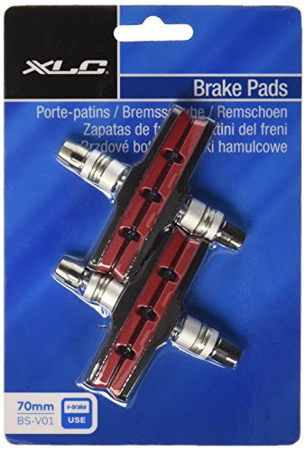Xlc Kit 4 Zapatas BS-V01 V-Brake 70 mm, Negro/Rojo