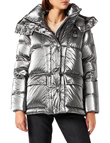 Blauer Chaqueta Corta Acolchada de Plumas, 952 Gris Hierro, XL para Mujer