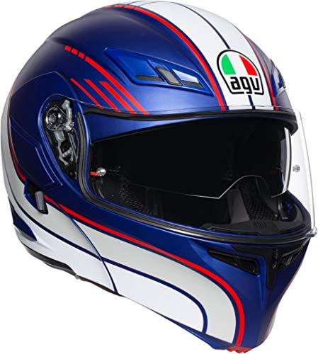 AGV Compact-ST Boston Azul Rojo Casco Modular De La Motocicleta Tamano S