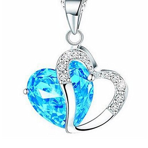 BINGDONGA Hombres Collares de Cadena Gargantilla for Mujer Cadena Corazón de Cristal Moda Colgante de Diamantes de imitación Joyería Mujer Collar de Plata Collares Colgantes Cumpleaños for ni