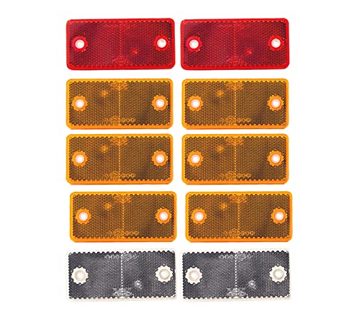 DOJA Barcelona | Mix Reflectante para Remolques Rectangular | Pack 10 | Universal | Reflectantes Remolque, Catadioptrico Tractor, Reflectores Coche, Catadioptrico Moto, Caravana, Bicicleta …