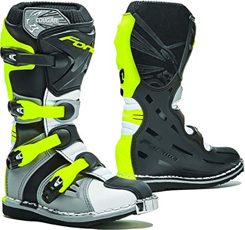 FORMA FORC370-15987838, Botas de Moto, Gris Blanco Amarillo Fluo, 38 EU