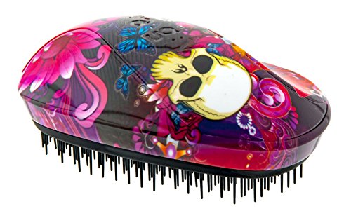 Cepillo de Pelo Profesional Desenredante Antitirones Pequeño Redondo y Compacto con Cerdas Suaves Tattoo Rosa (Pink) By AGV