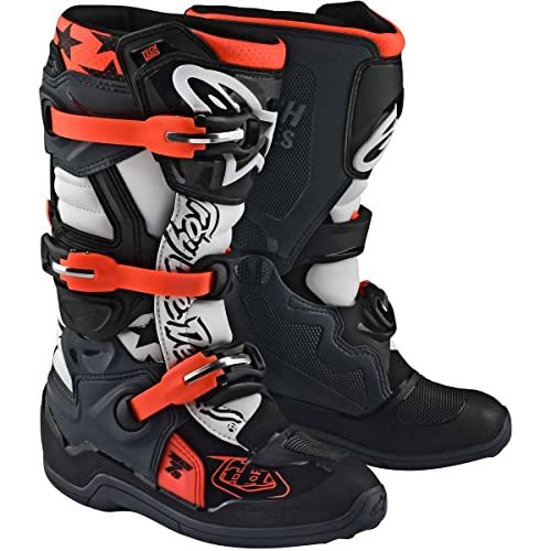 Troy Lee Designs Botas Alpinestars Tech-7S para jóvenes (7) (negro/blanco/gris)